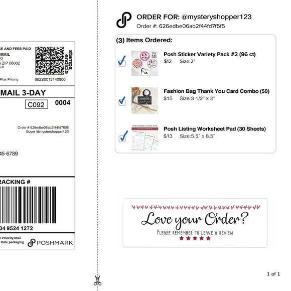 Love Your Order, Leave a Review – Sticker Labels – (48 ct) - Picture 3 of 4